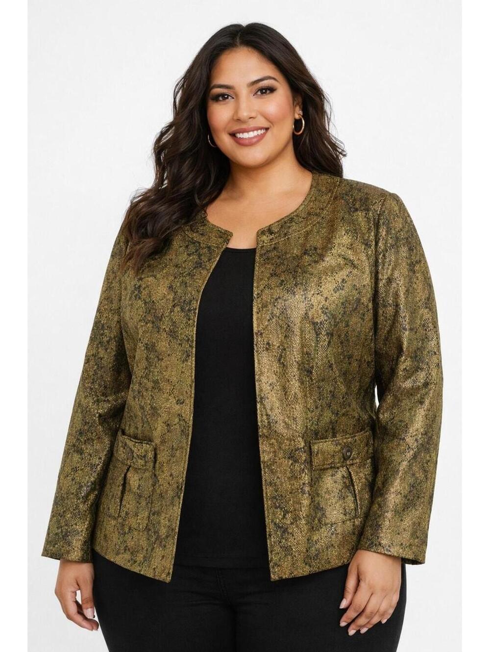 R151 Dressbarn 22/24 28” PTP Reptile Print Blazer R0000151